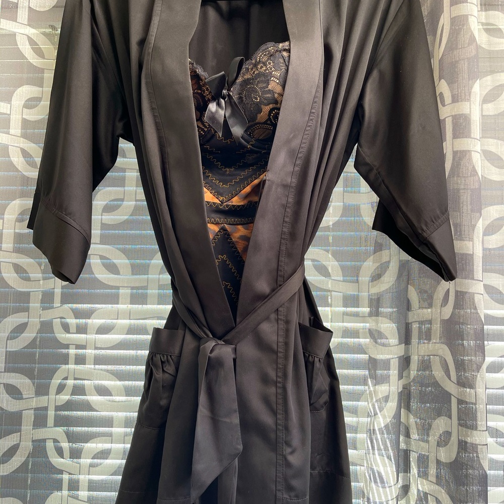 JACOB Satin Black Robe